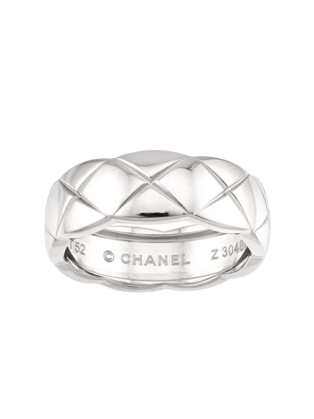 Chanel Coco Crush Medium 52 Ring 18K WG 750 Quilted